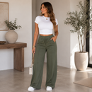 (Compre 1 e Leve 2) Calça Pantalona Julie em Malha de Seda Gelo e Poliéster