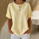 (Compre 1 Leve 2) Blusa Euddora Com Listras Delicadas e Botões Frontais